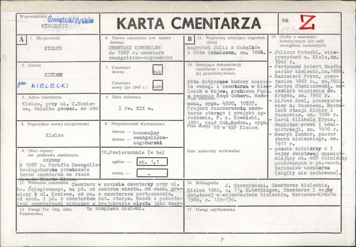 Karta cmentarza, skan nr 1