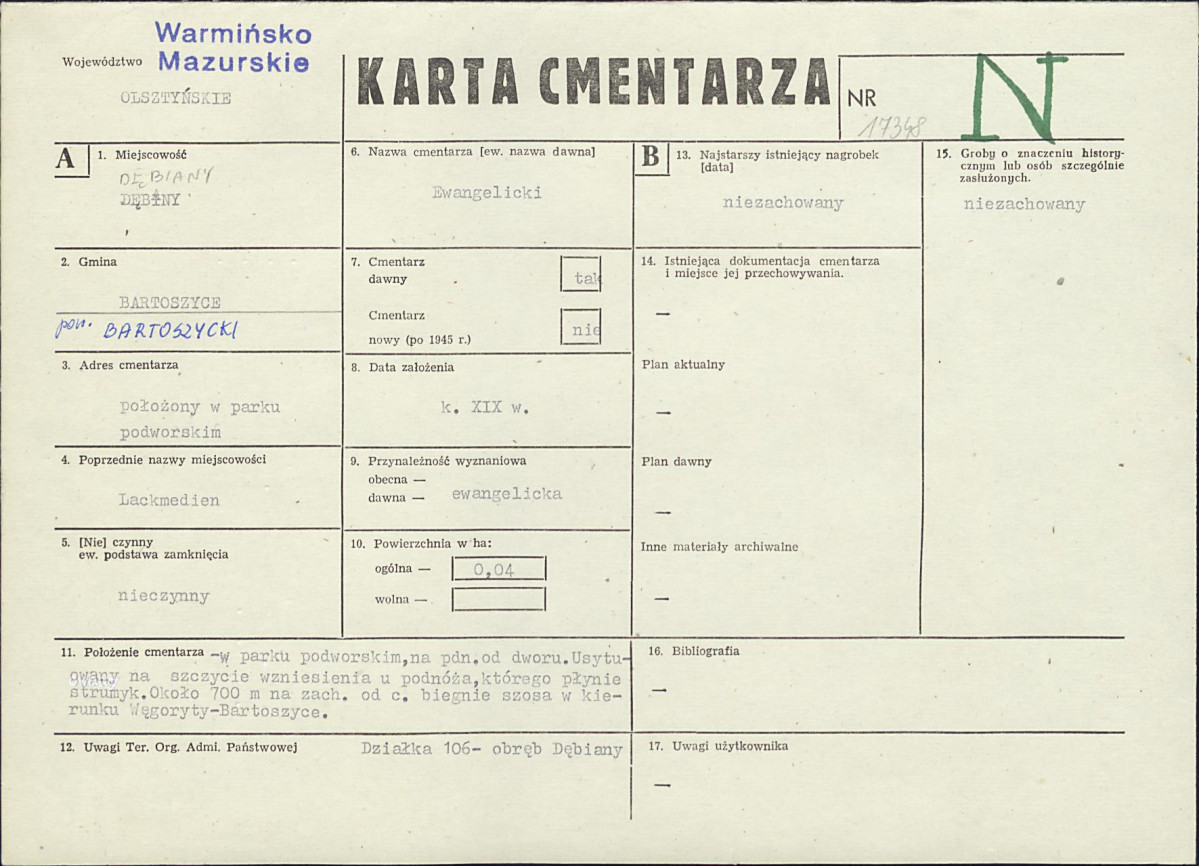 Karta cmentarza, skan nr 1