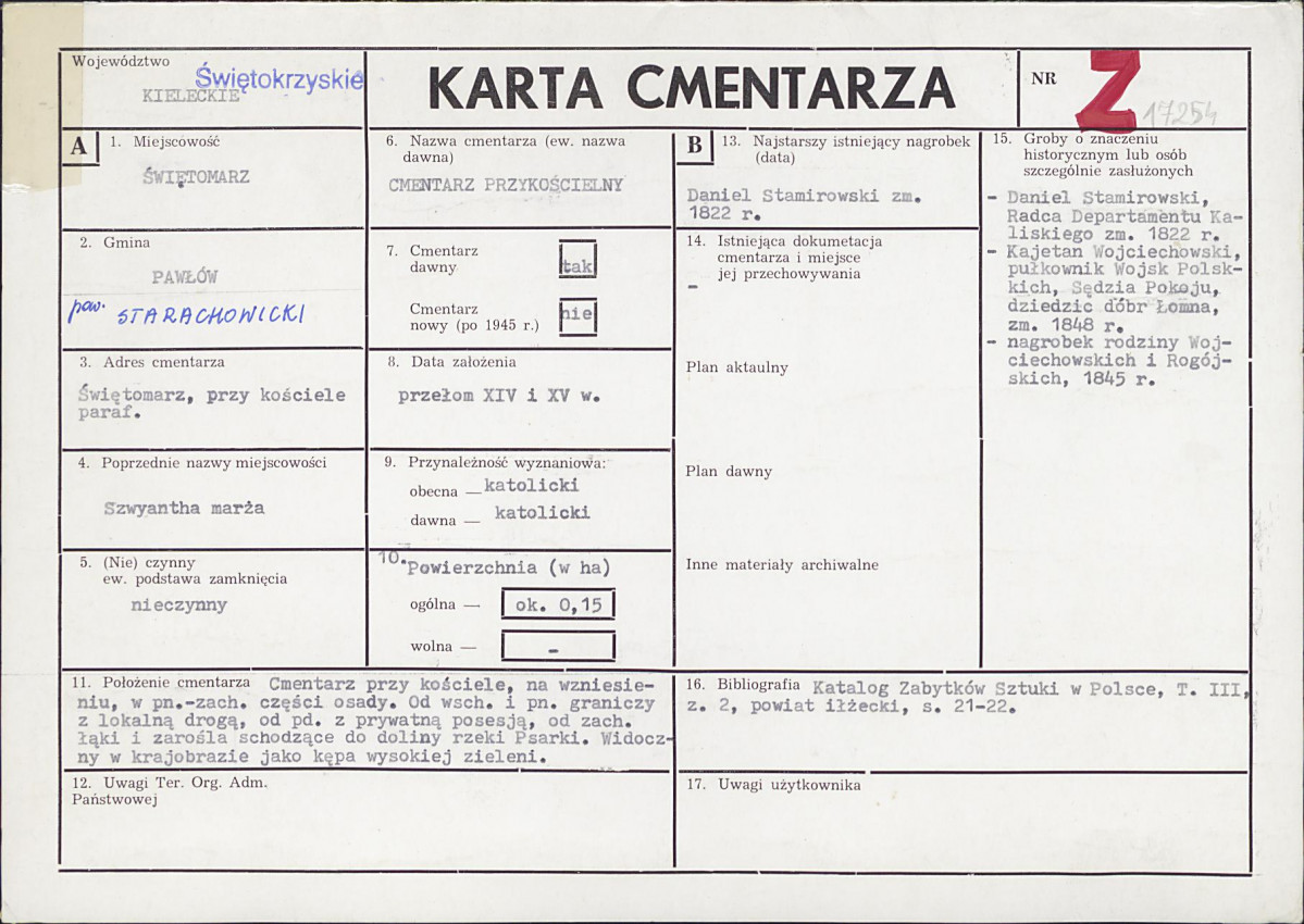 Karta cmentarza, skan nr 1