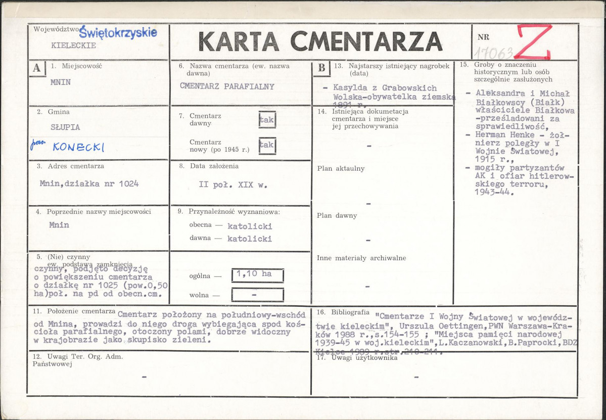 Karta cmentarza, skan nr 1