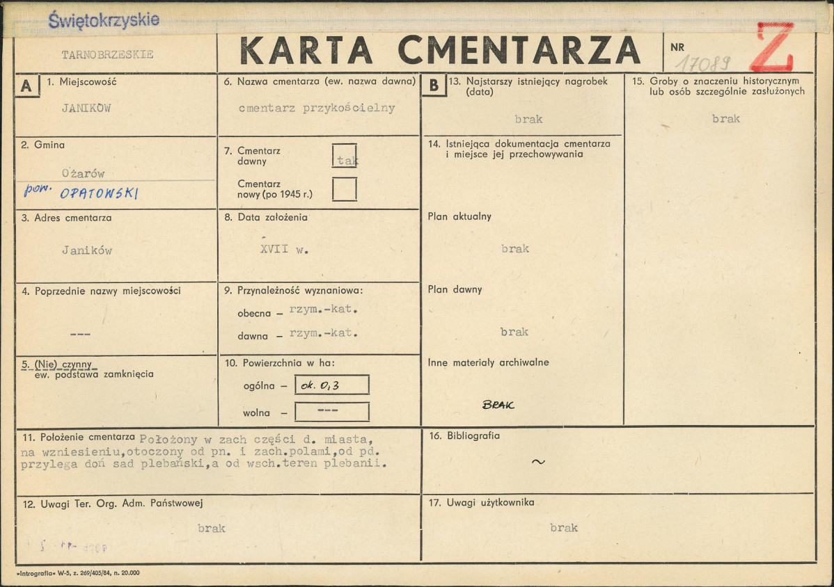 Karta cmentarza, skan nr 1