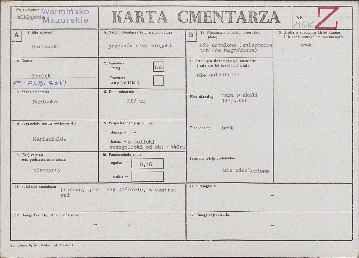 Karta cmentarza, skan nr 1