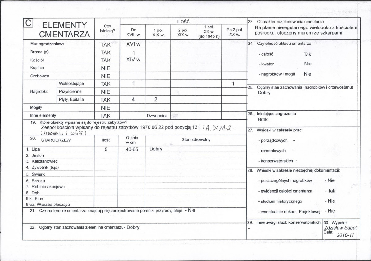 Karta cmentarza, skan nr 2