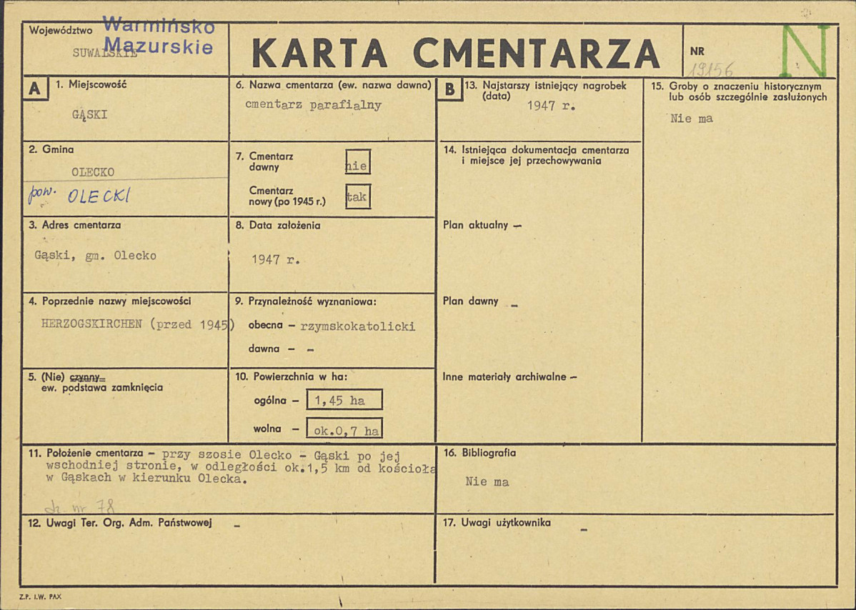 Karta cmentarza, skan nr 1