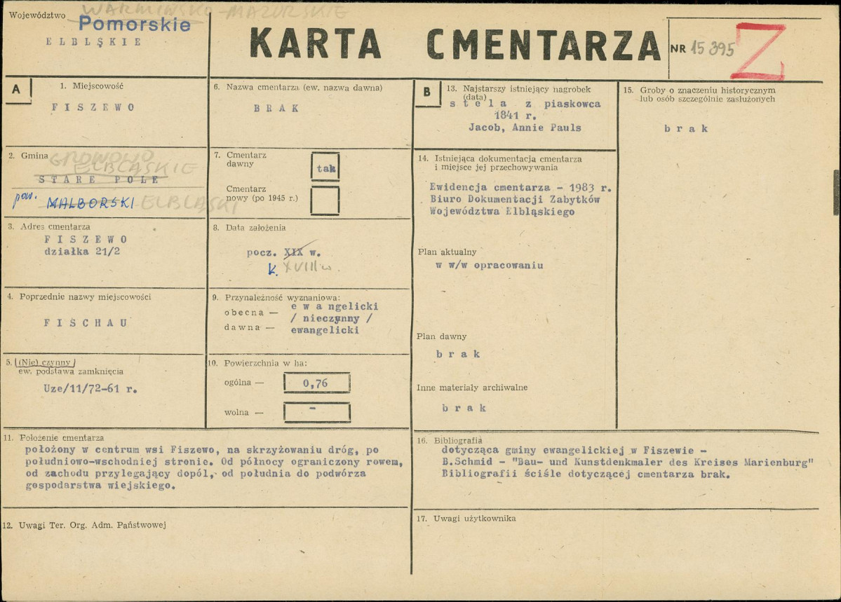 Karta cmentarza, skan nr 1