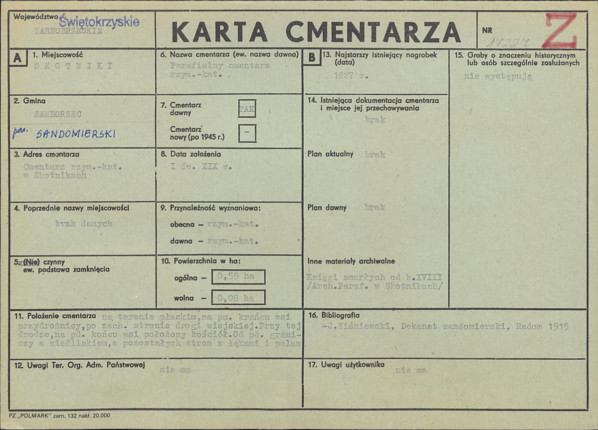 Karta cmentarza, skan nr 1