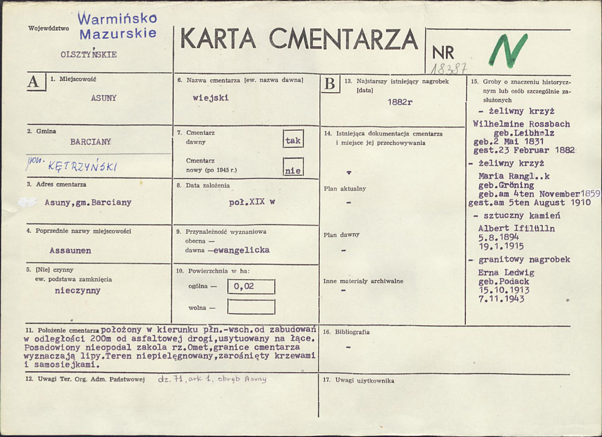 Karta cmentarza, skan nr 1