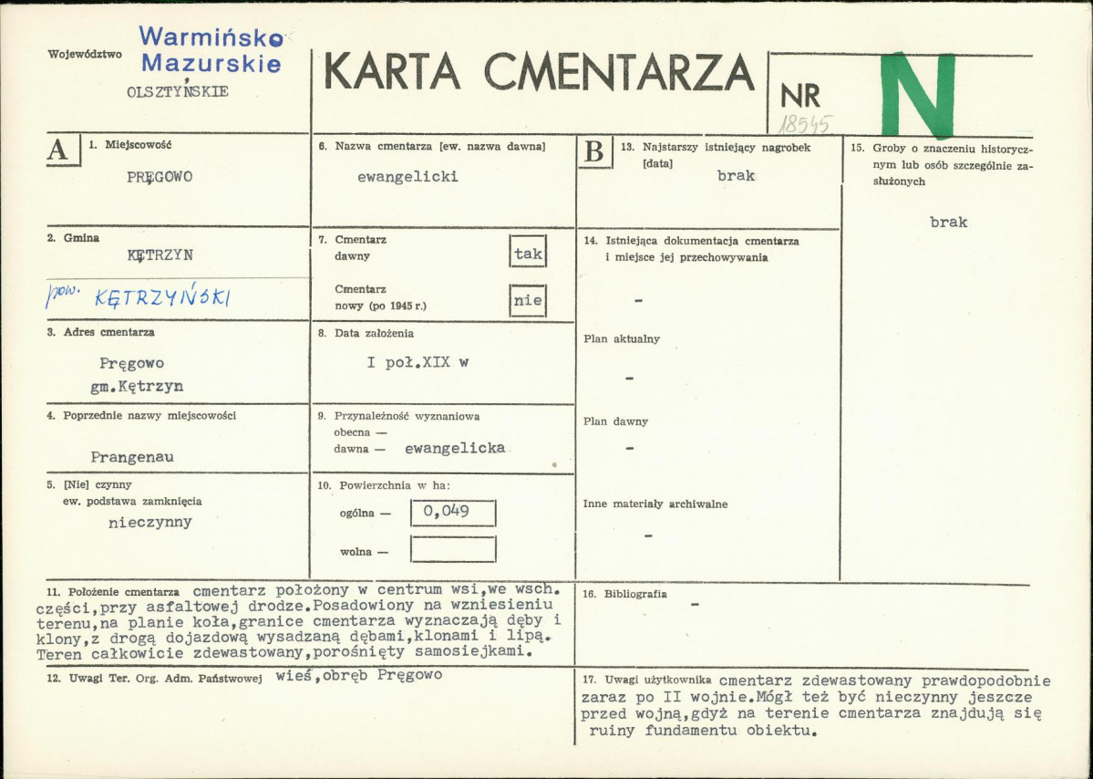 Karta cmentarza, skan nr 1