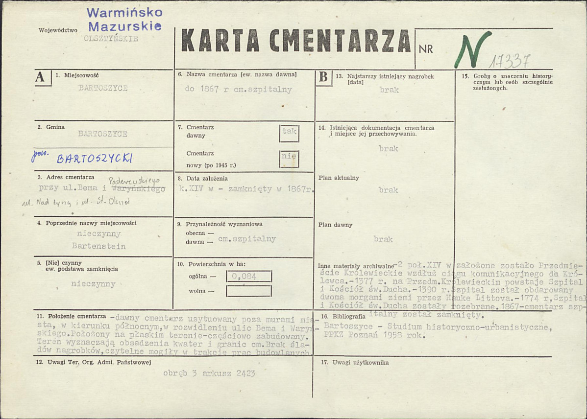 Karta cmentarza, skan nr 1