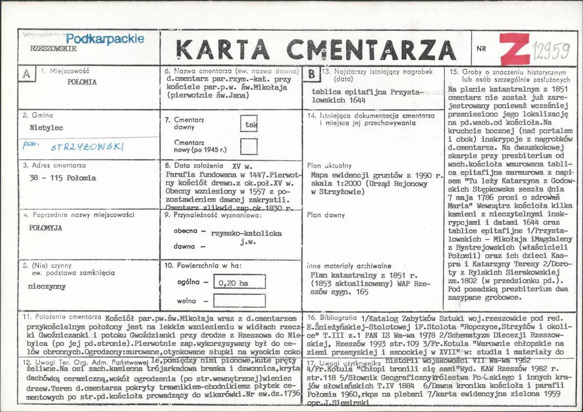 Karta cmentarza, skan nr 1