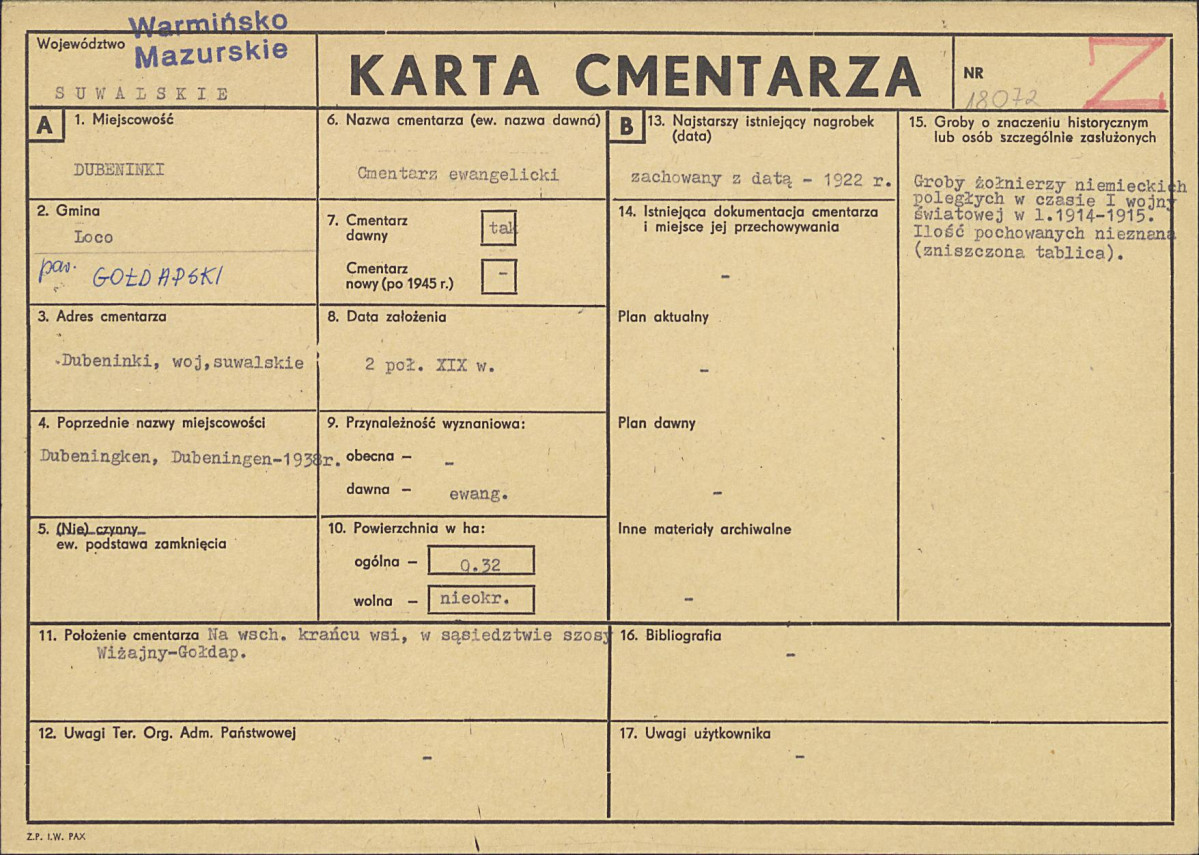 Karta cmentarza, skan nr 1