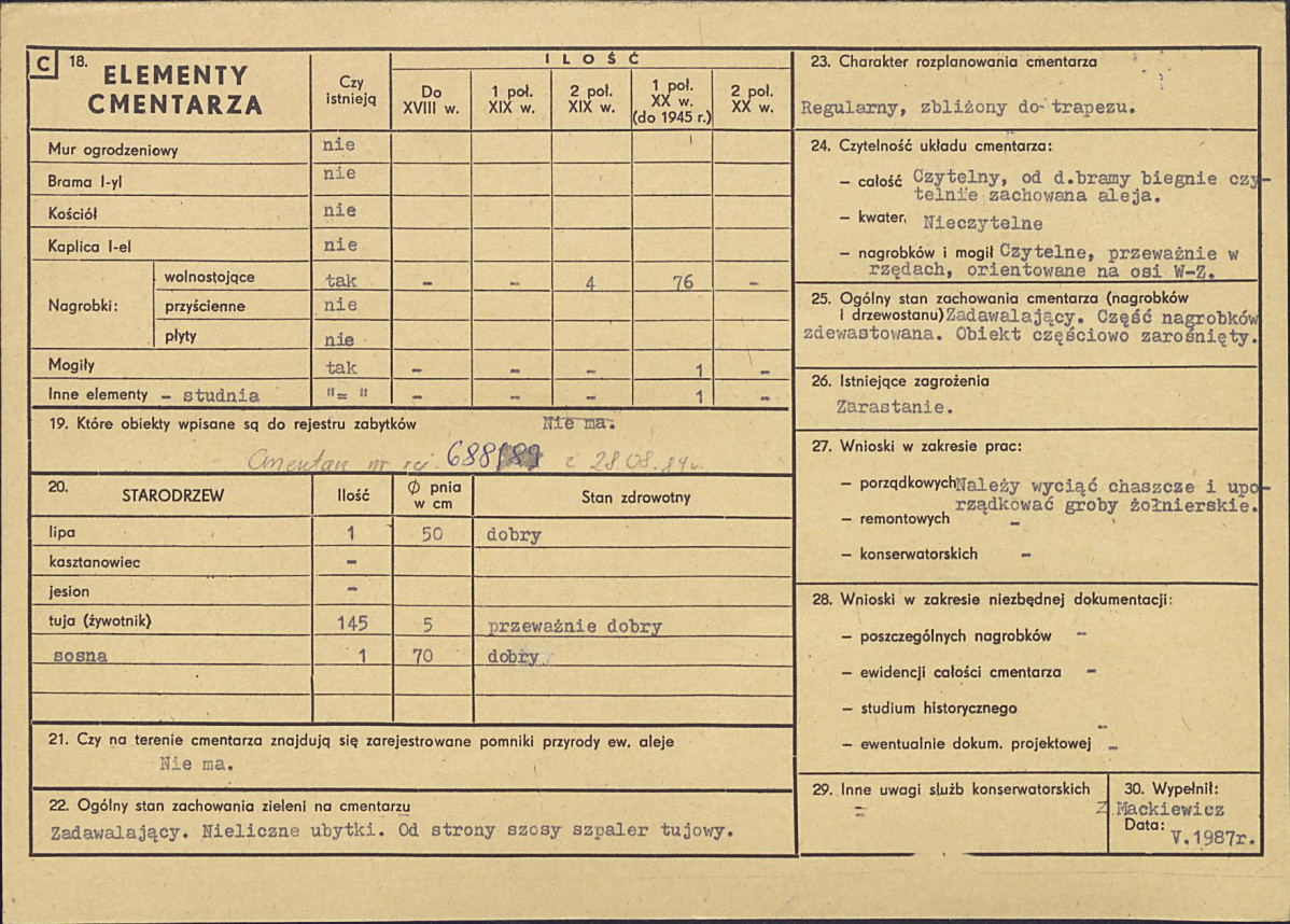 Karta cmentarza, skan nr 2