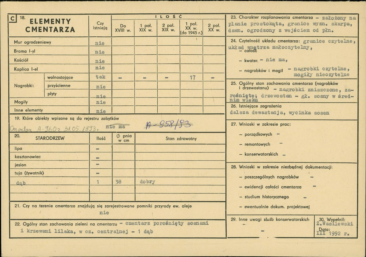 Karta cmentarza, skan nr 2