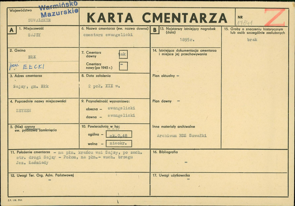 Karta cmentarza, skan nr 1