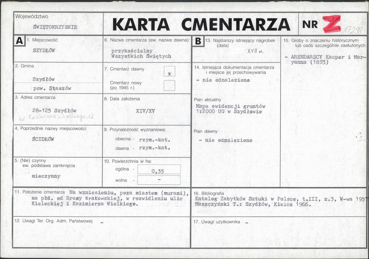 Karta cmentarza, skan nr 1