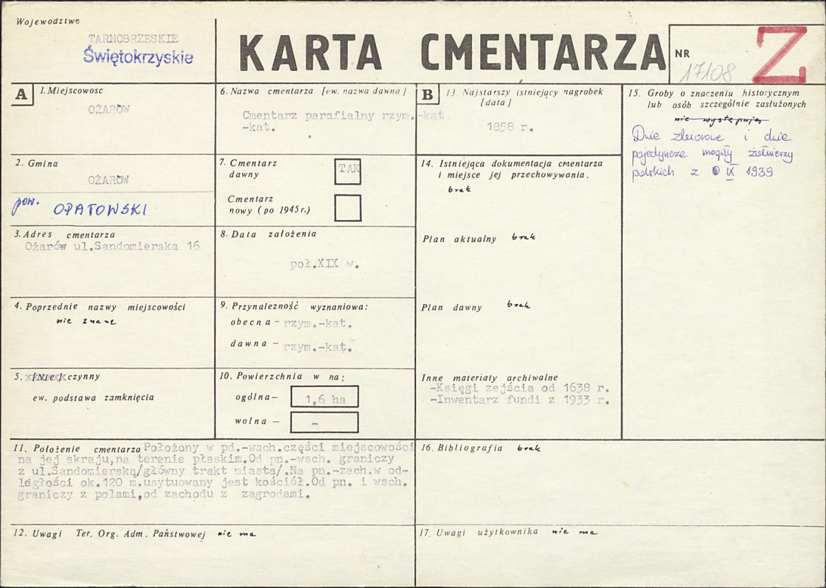 Karta cmentarza, skan nr 1