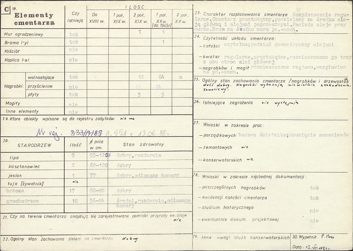Karta cmentarza, skan nr 2