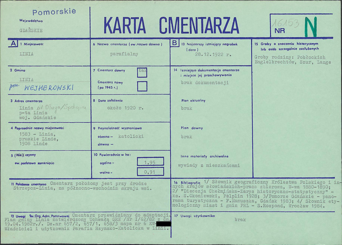 KC - Karta cmentarza, skan nr 1
