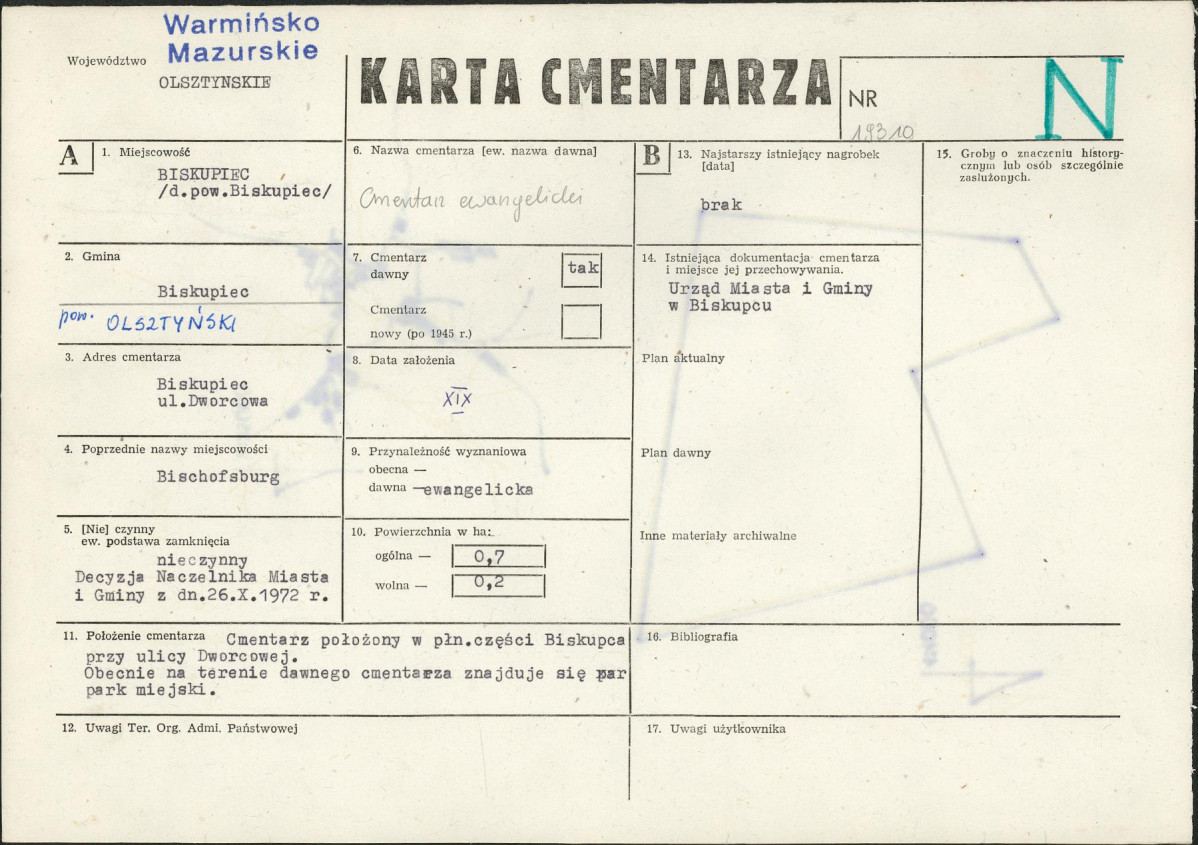 Karta cmentarza, skan nr 1