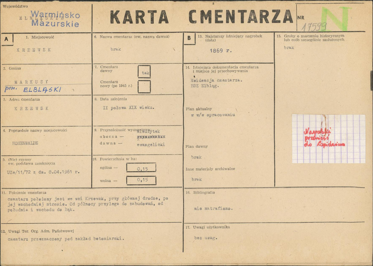 Karta cmentarza, skan nr 1