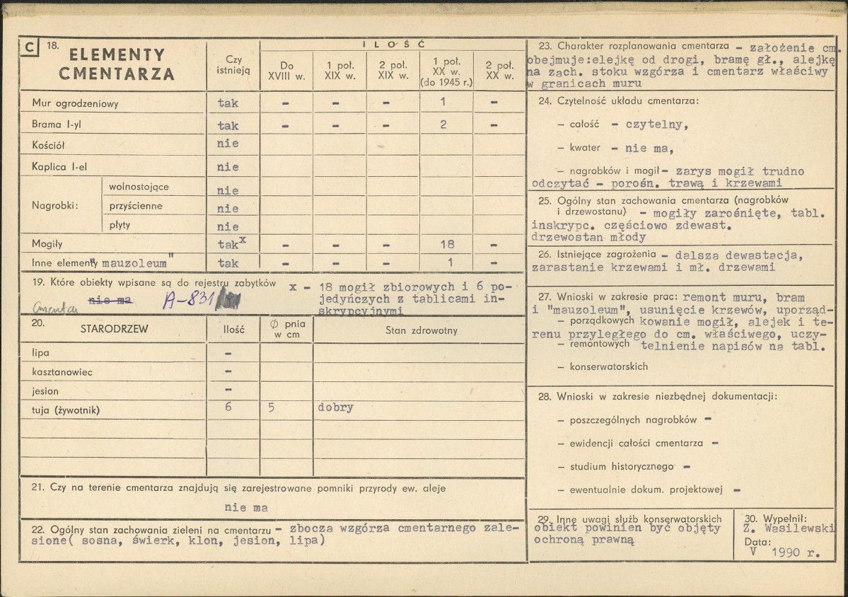 Karta cmentarza, skan nr 2