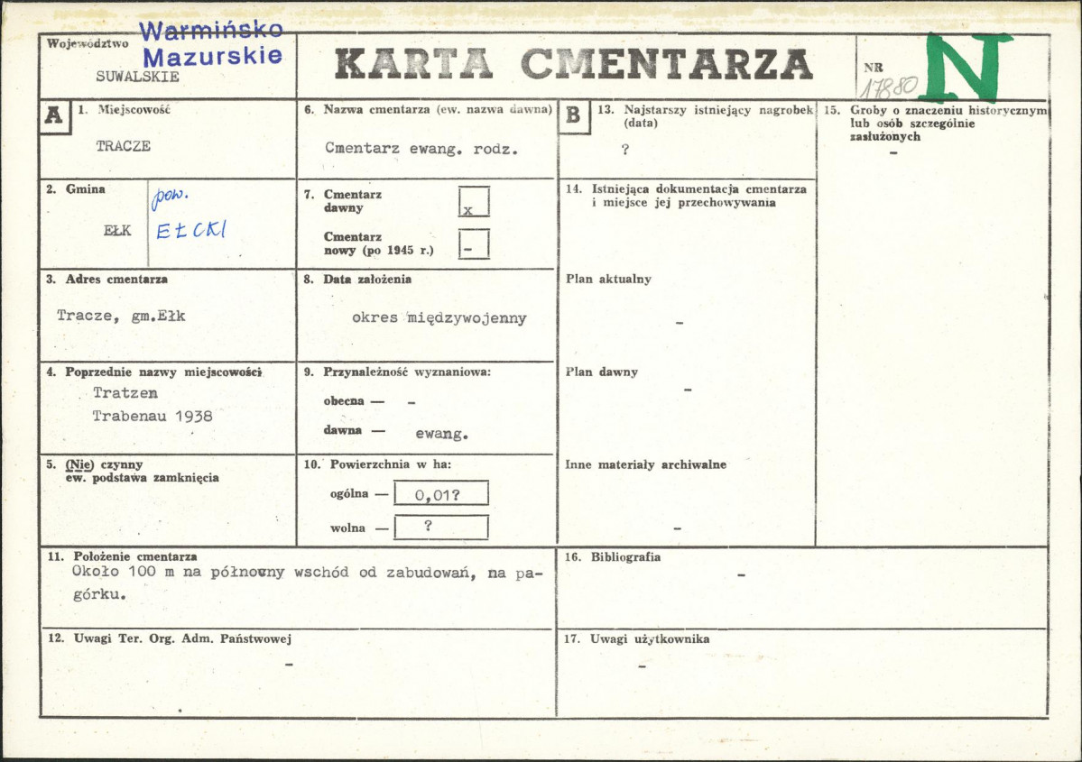 KC - Karta cmentarza, skan nr 1