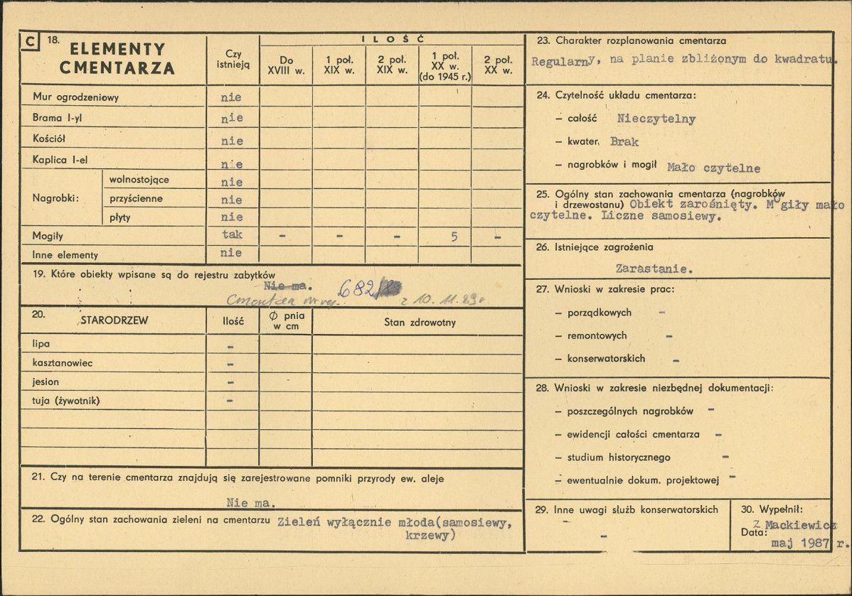 Karta cmentarza, skan nr 2