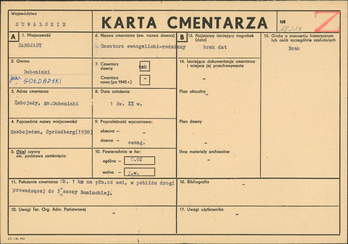 Karta cmentarza, skan nr 1