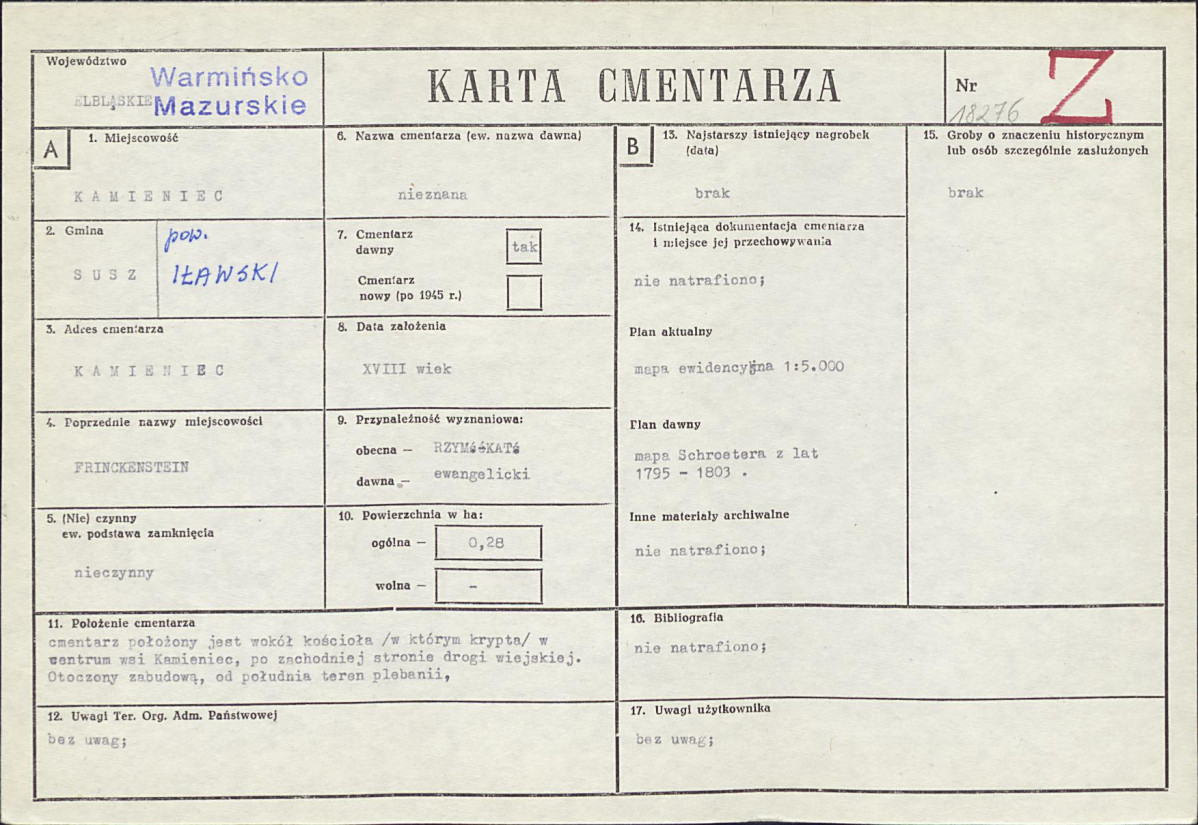 Karta cmentarza, skan nr 1