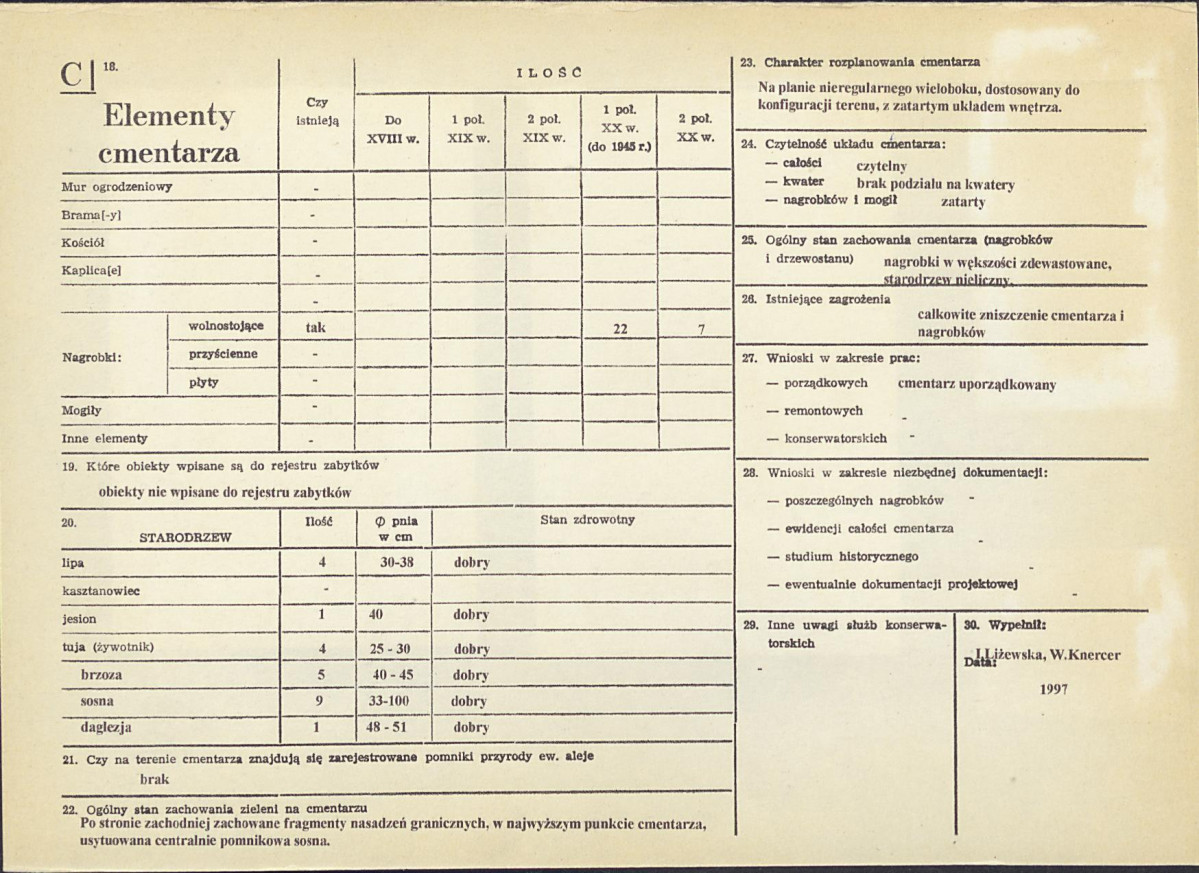 Karta cmentarza, skan nr 2