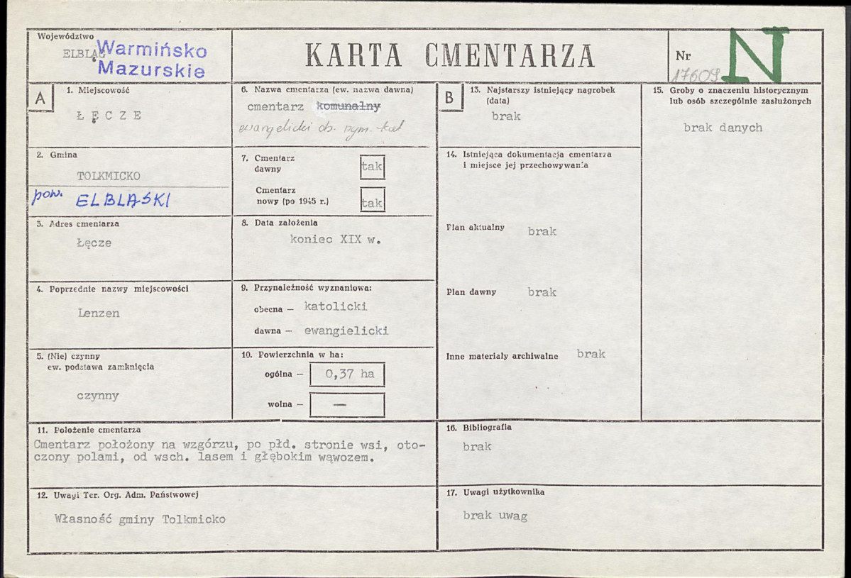 Karta cmentarza, skan nr 1