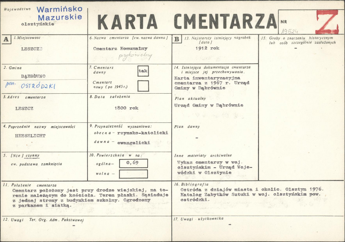 Karta cmentarza, skan nr 1