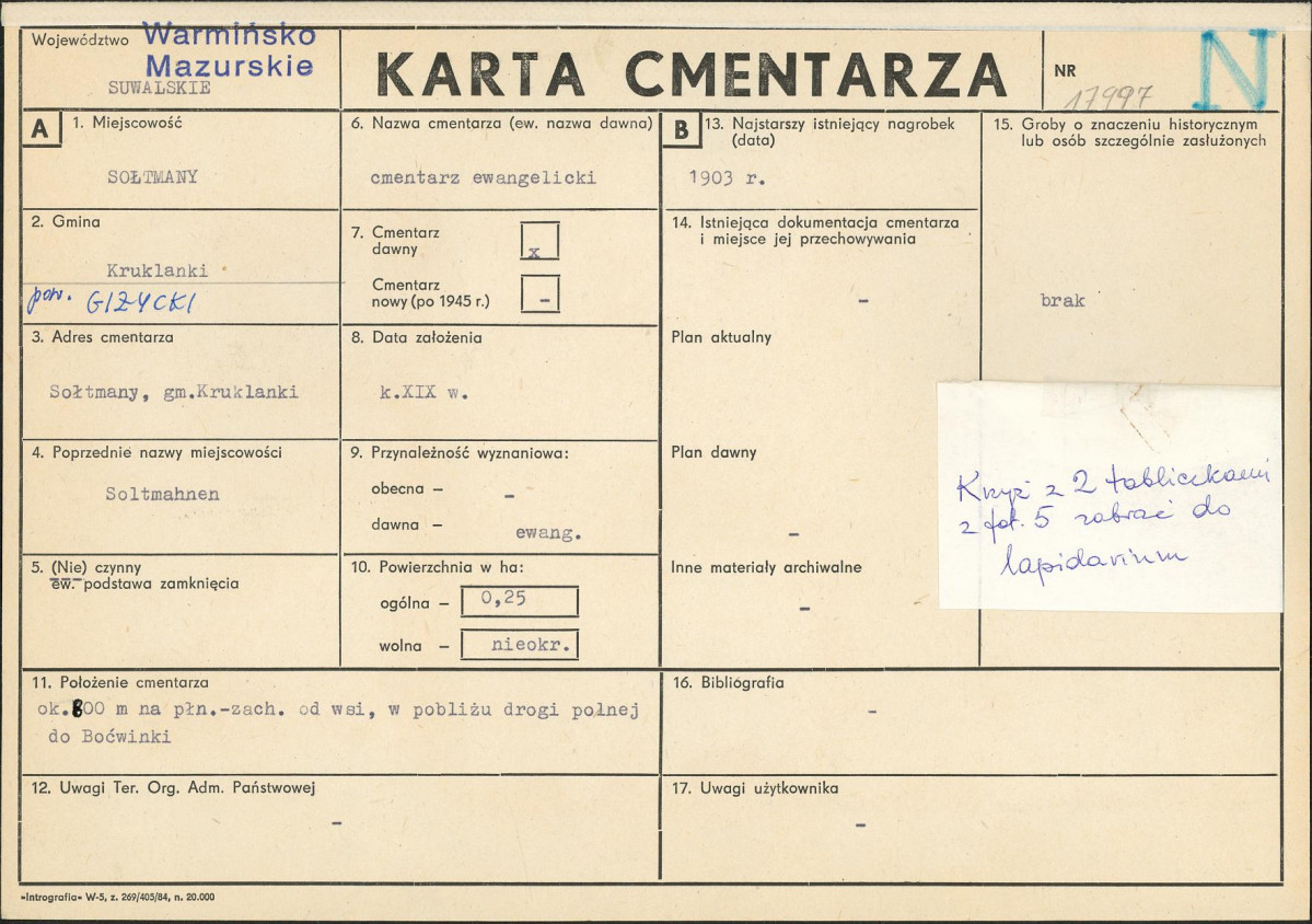 Karta cmentarza, skan nr 1