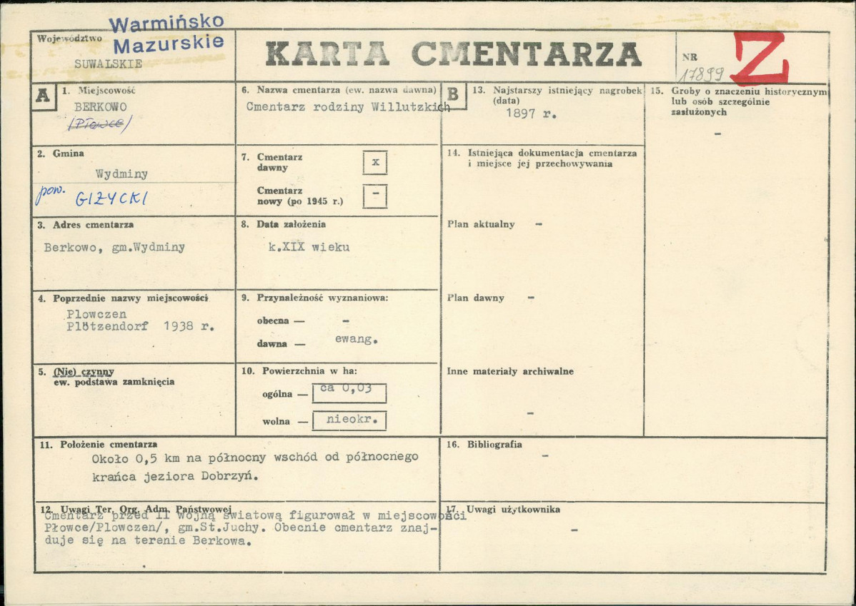 Karta cmentarza, skan nr 1