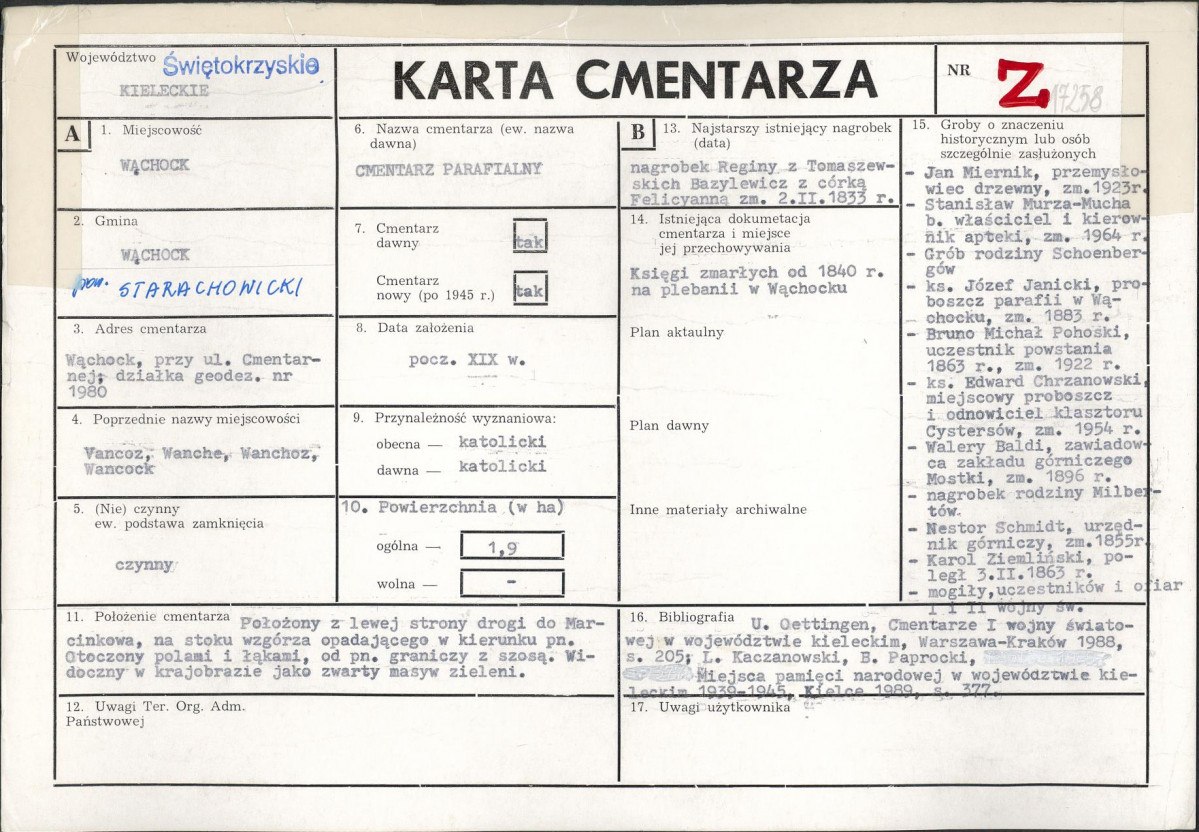 Karta cmentarza, skan nr 1