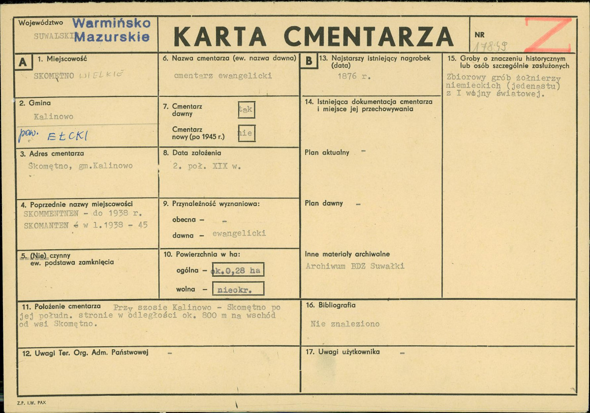 Karta cmentarza, skan nr 1