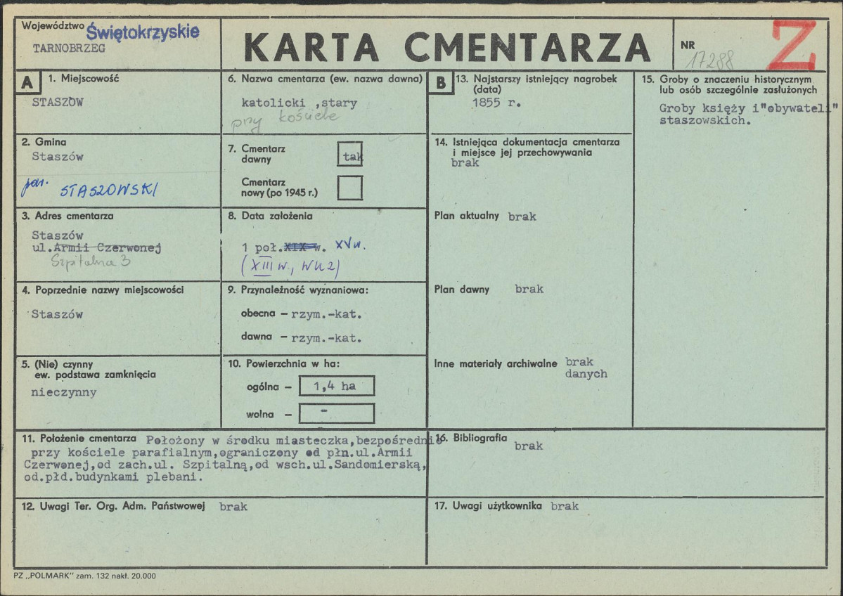 Karta cmentarza, skan nr 1