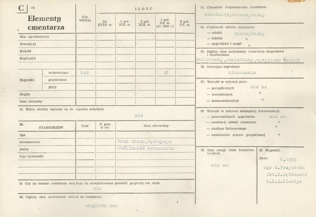 Karta cmentarza, skan nr 2