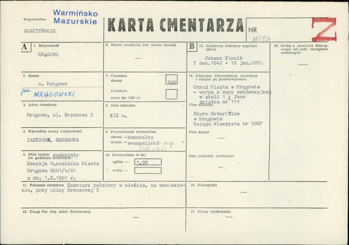 Karta cmentarza, skan nr 1