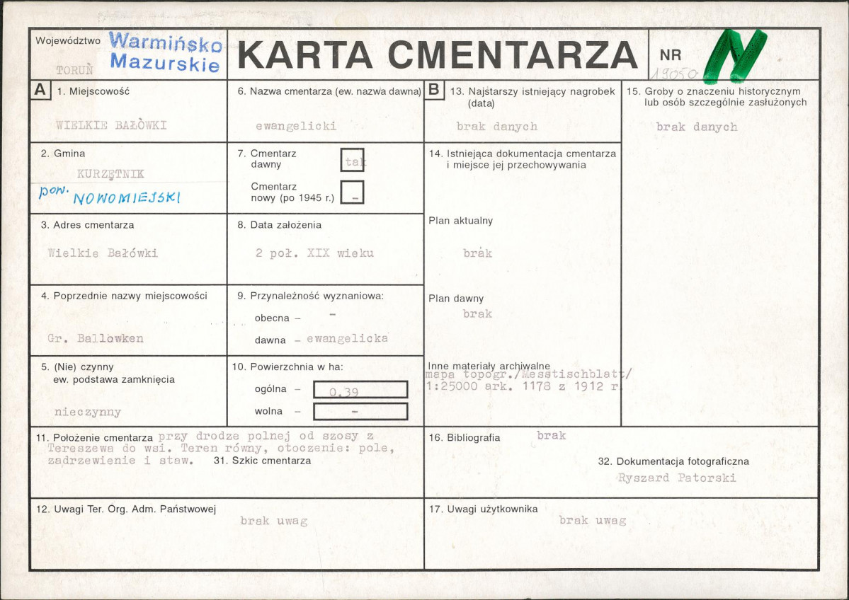 Karta cmentarza, skan nr 1