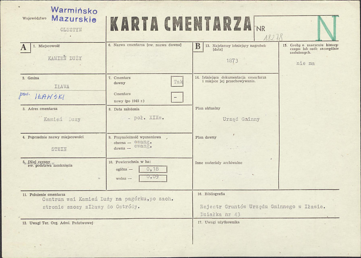 Karta cmentarza, skan nr 1