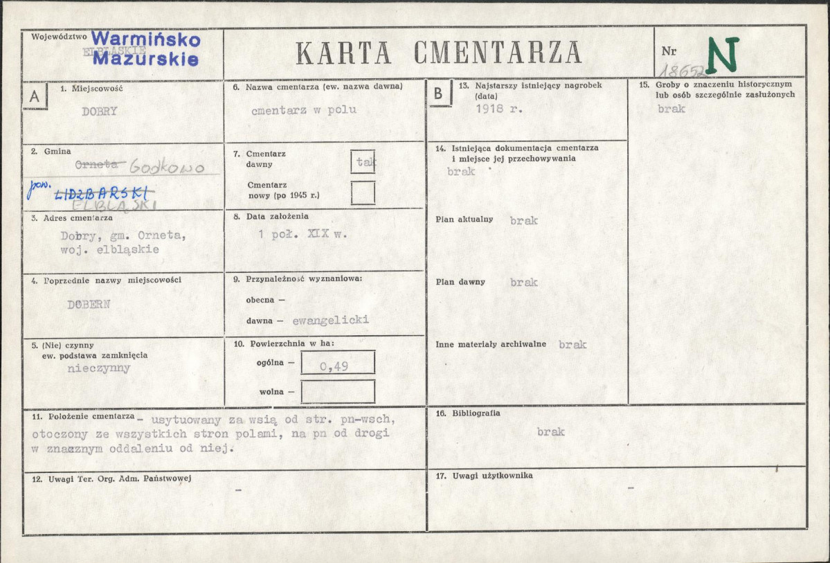 Karta cmentarza, skan nr 1