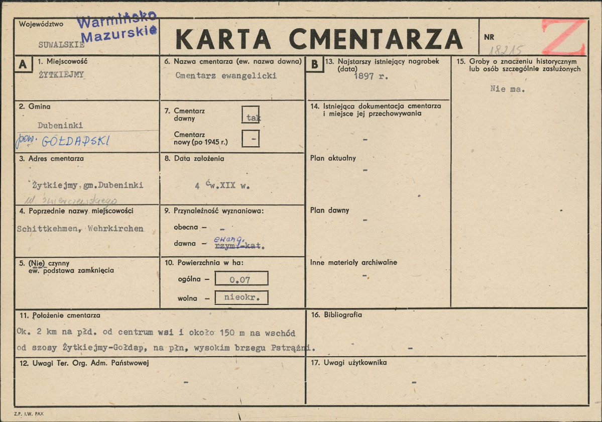 Karta cmentarza, skan nr 1