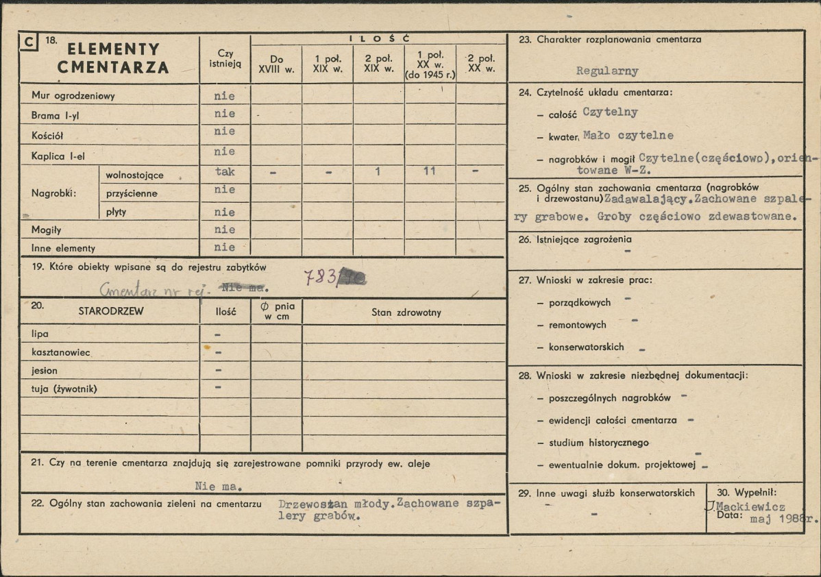 Karta cmentarza, skan nr 2