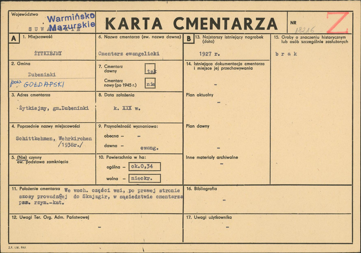 Karta cmentarza, skan nr 1