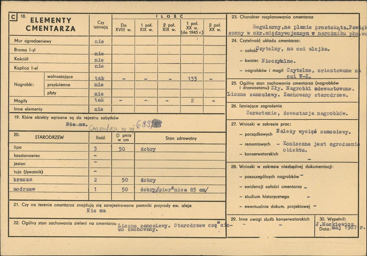 Karta cmentarza, skan nr 2