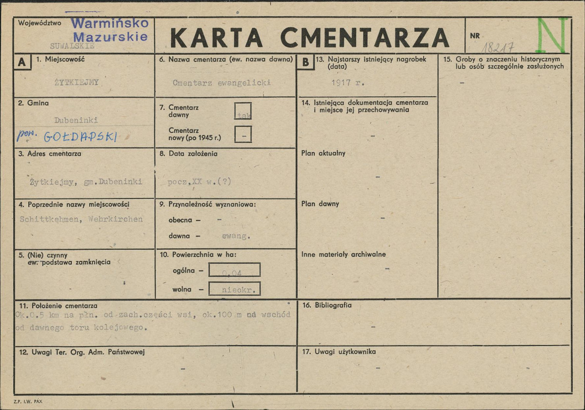 Karta cmentarza, skan nr 1