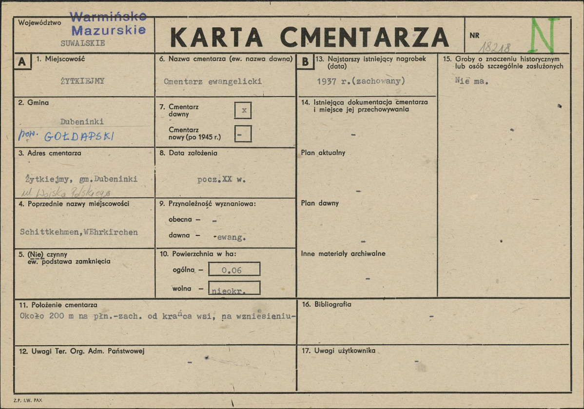 Karta cmentarza, skan nr 1