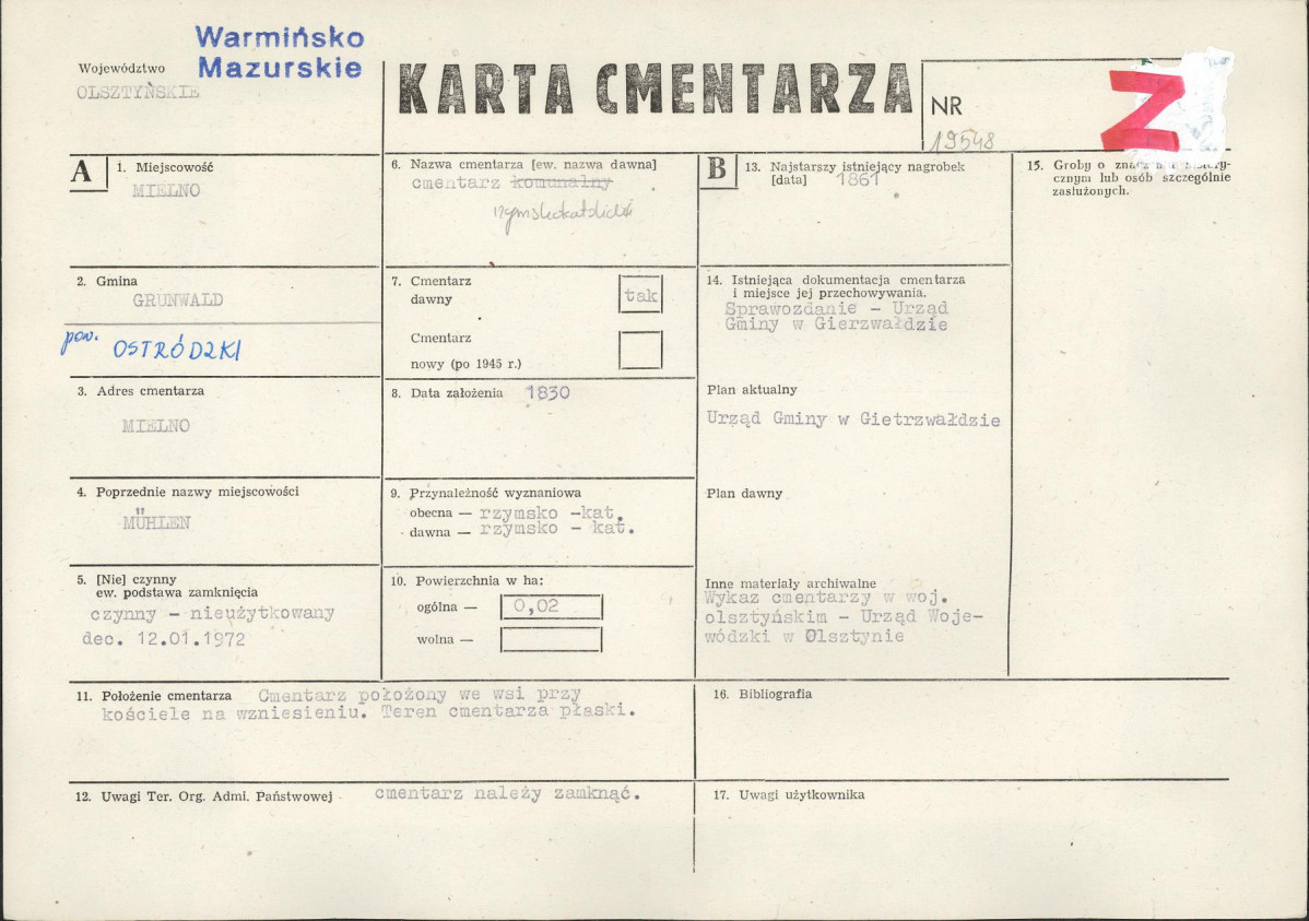 Karta cmentarza, skan nr 1