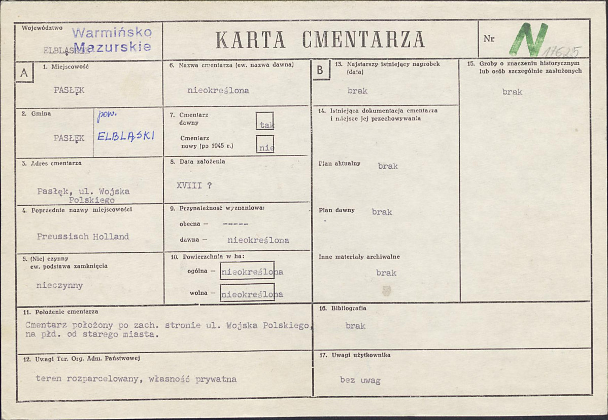 Karta cmentarza, skan nr 1